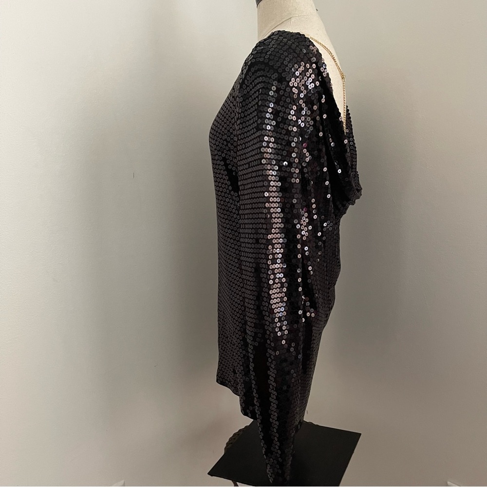 Michel Kors Sequin long sleeve back drapes size Large - Picture 8 of 12